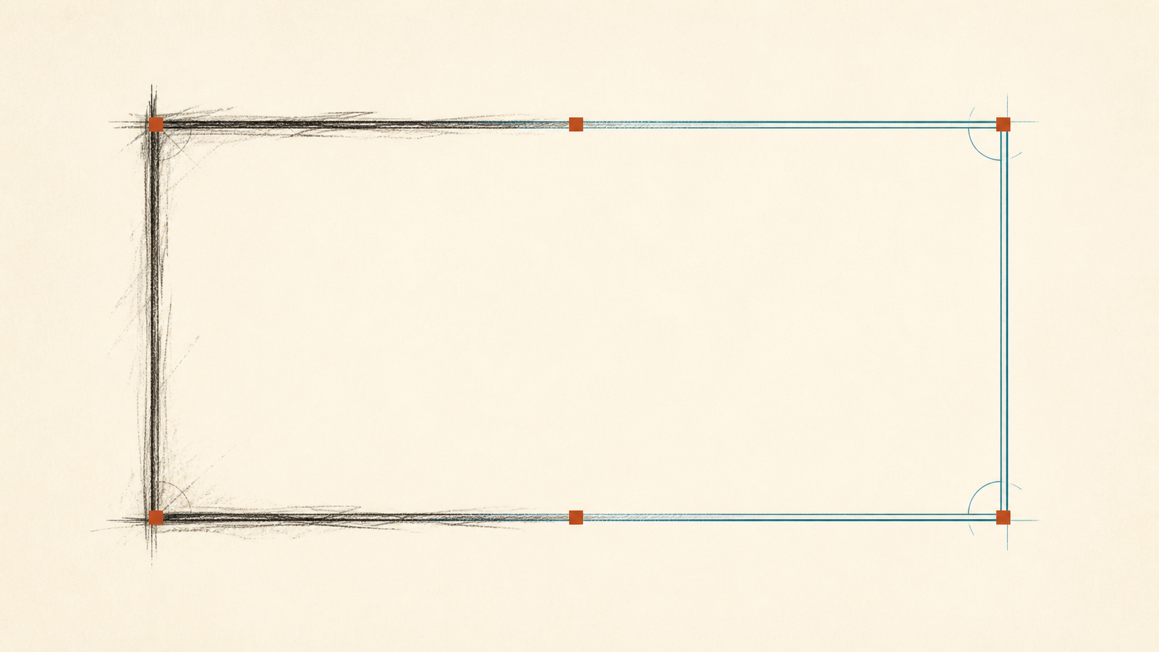 A box being drawn — rough pencil resolving into ruled lines.